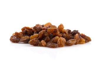 Sweet raisins on white