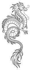 Chinese dragon. Asian dragon isolated illustration. Symbol of China.