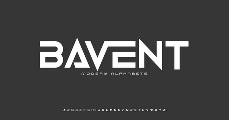 Fototapeta premium Modern Sports tech font typography. MINIMAL vector typeface for a company. Minimal gaming fonts for logo design.