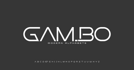 Obraz premium Modern Sports tech font typography. MINIMAL vector typeface for a company. Minimal gaming fonts for logo design.