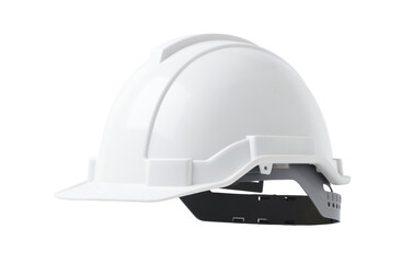 A new white safety helmet isolated on white background. Clipping path.