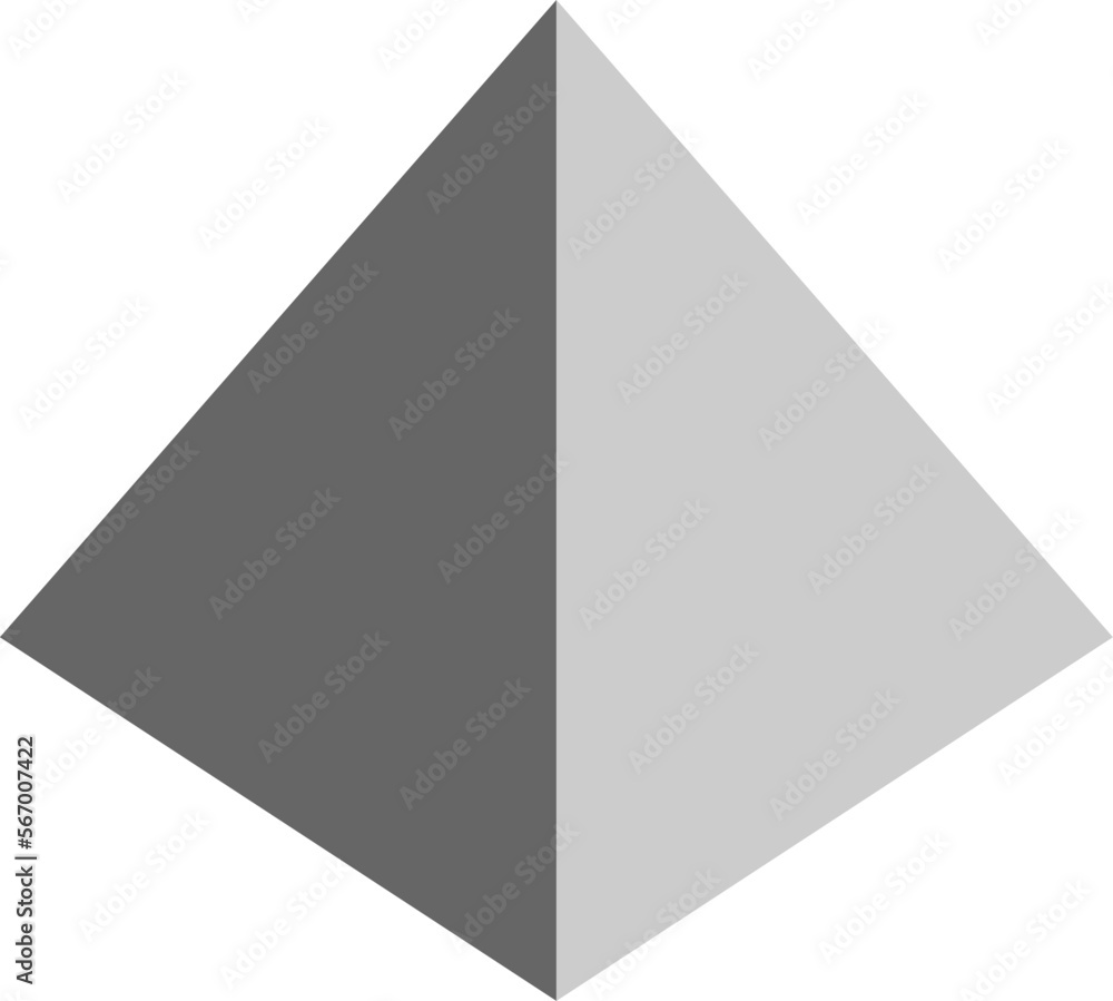 Aufkleber basic pyramid shape icon in 3d style perspective view. vector image.