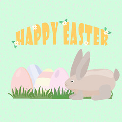 easter greeting card with bunny