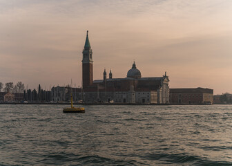 Fototapeta premium Beautiful hazy and cloudy afternoon in Venice, Italy