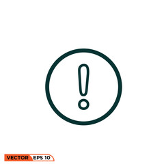 Icon vector graphic of exclamation mark warning