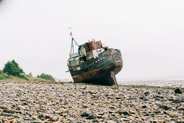 Shipwreck Old Boat of Caol in Corpach, Scotland.