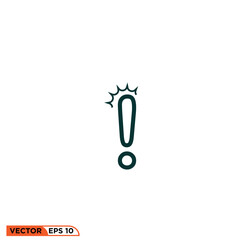 Icon vector graphic of exclamation mark warning