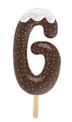 Letter G uppercase chocolate popsicle with cream and sprinkles - 3d rendering