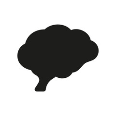 Human Brain in Profile View Silhouette Black Icon. Human Brain Anatomy. Knowledge, Memory, Mind, Logic Intelligence Glyph Icon. Neurology, Psychology Pictogram. Isolated Vector Illustration