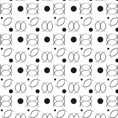 Abstract pattern of arcuate lines and black circles.3d.