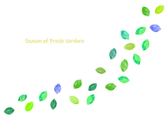 水彩の葉のラインフレーム