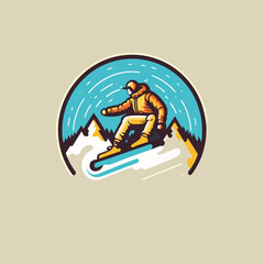 Snowboarding logo design vector illustration, Creative Snowboarding concepts