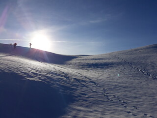 Bergsteiger im Schnee