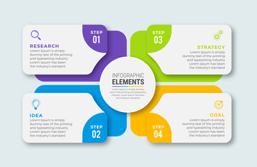 Business infographic template design icons 4 options or steps