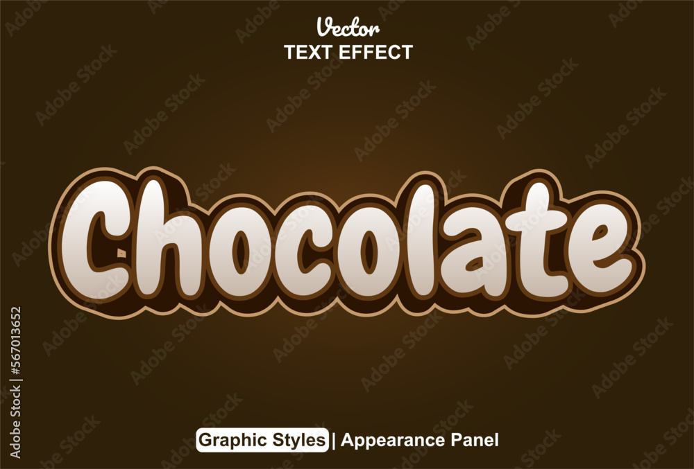Poster chocolate text effect with graphic style and editable.