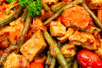 Ragout with meat and vegetables.