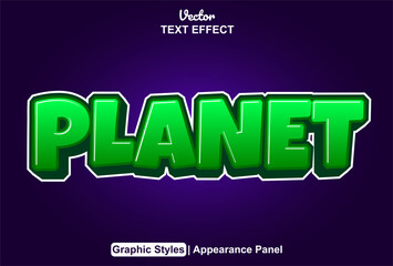 planet text effect with graphic style and editable.