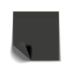 Black note paper isolated on a white background