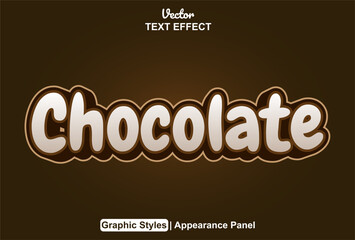 chocolate text effect with graphic style and editable.