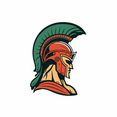 spartan soldier head logo icon vector symbol illustration