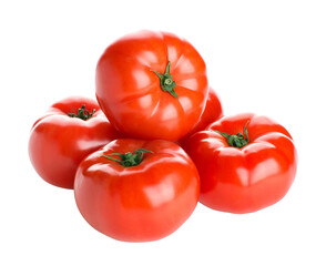 Red tomato isolated on transparent background. Png format	
