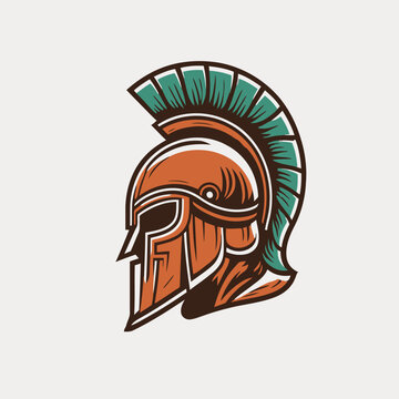 spartan soldier head logo icon vector symbol illustration