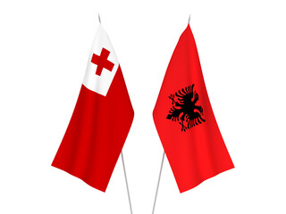 Republic of Albania and Kingdom of Tonga flags
