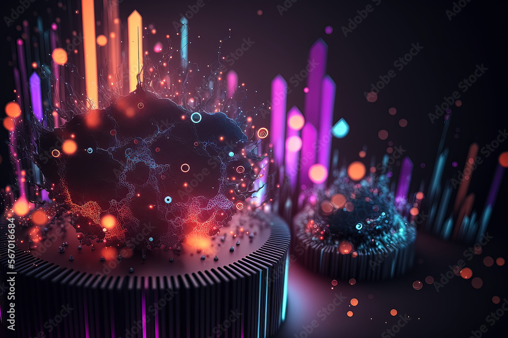 Canvas Prints abstract picture of the crypto world foundation. colorful background with digital glitch and distort