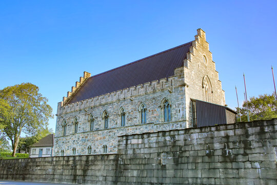 Haakon's Hall is a medieval stone hall located inside the Bergenhus Fortress. It was the largest building of the royal palace in Bergen, Norway.