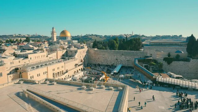 Western Wall Square in Jerusalem at noon. Israel' Jerusalem, Western Wall