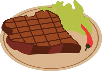 Meat bowl vector template food illustration set design cow organ 