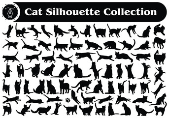 Animal Cat Silhouette Vector Collection © Adopik