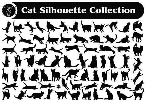 Animal Cat Silhouette Vector Collection