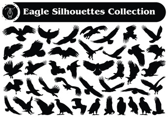 Animal bird Eagle silhouette Vector Collection