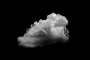 Separate white clouds on a black background have real clouds. White cloud isolated on a black background realistic cloud. white fluffy cumulus cloud isolated cutout on black background