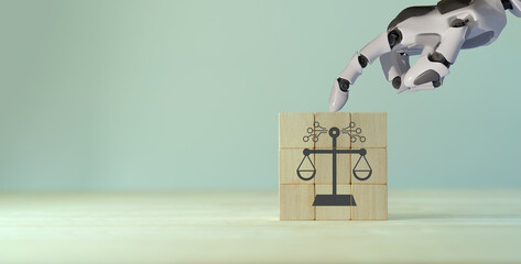 AI ethics or AI Law concept. Developing AI codes of ethics. Compliance, regulation, standard , business policy and responsibility for guarding against unintended bias in machine learning algorithms.