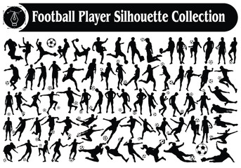 Football Male and female Players Silhouette Collection