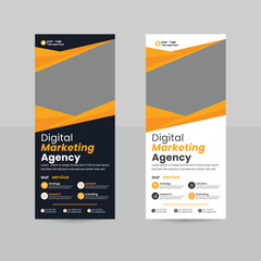 Corporate rollup banner template, advertisement, pull up, polygon background, vector illustration, business flyer,