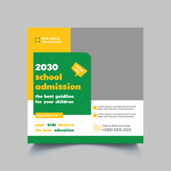 School education admission social media post & back to school web banner template