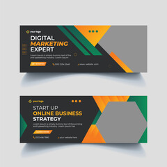 Digital marketing facebook cover web banner template