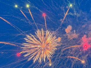 fireworks in the night sky