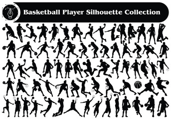 Basketball Player Silhouette Vector Collection