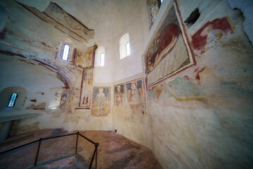 Obraz na płótnie Canvas Agliate, Brianza: medieval church of SS. Pietro e Paolo