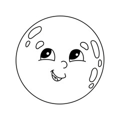 Coloring page for kids. Digital stamp. Cartoon style character. Isolated on white background. Vector illustration.