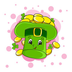 Cute character. Isolated on color abstract background. Design element. cartoon character. Vector illustration.