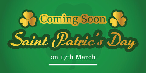Happy Saint Patrick's Day Vector Illustration with shamrock leaves background, Patrick's Day is fixed on 17th March every year