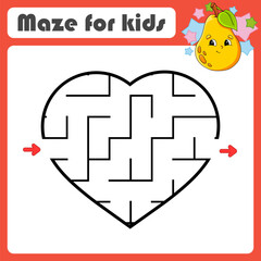 Abstract maze. Game for kids. Puzzle for children. cartoon style. Labyrinth conundrum. Find the right path. Cute character. Vector illustration.