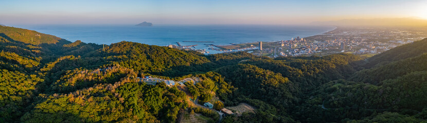 Aerial view of the landscape of Toucheng Township area