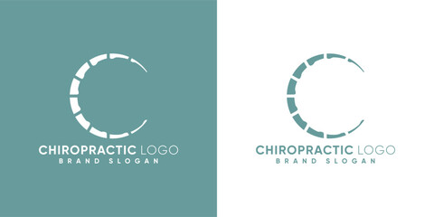 Letter C Chiropractic logo with modern style premium vector