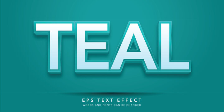 teal 3d editable text effect